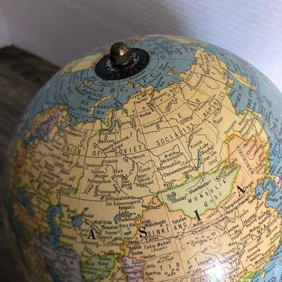 Vtg George F Cram 9 Inch Terrestrial Globe - Picture 3 of 14